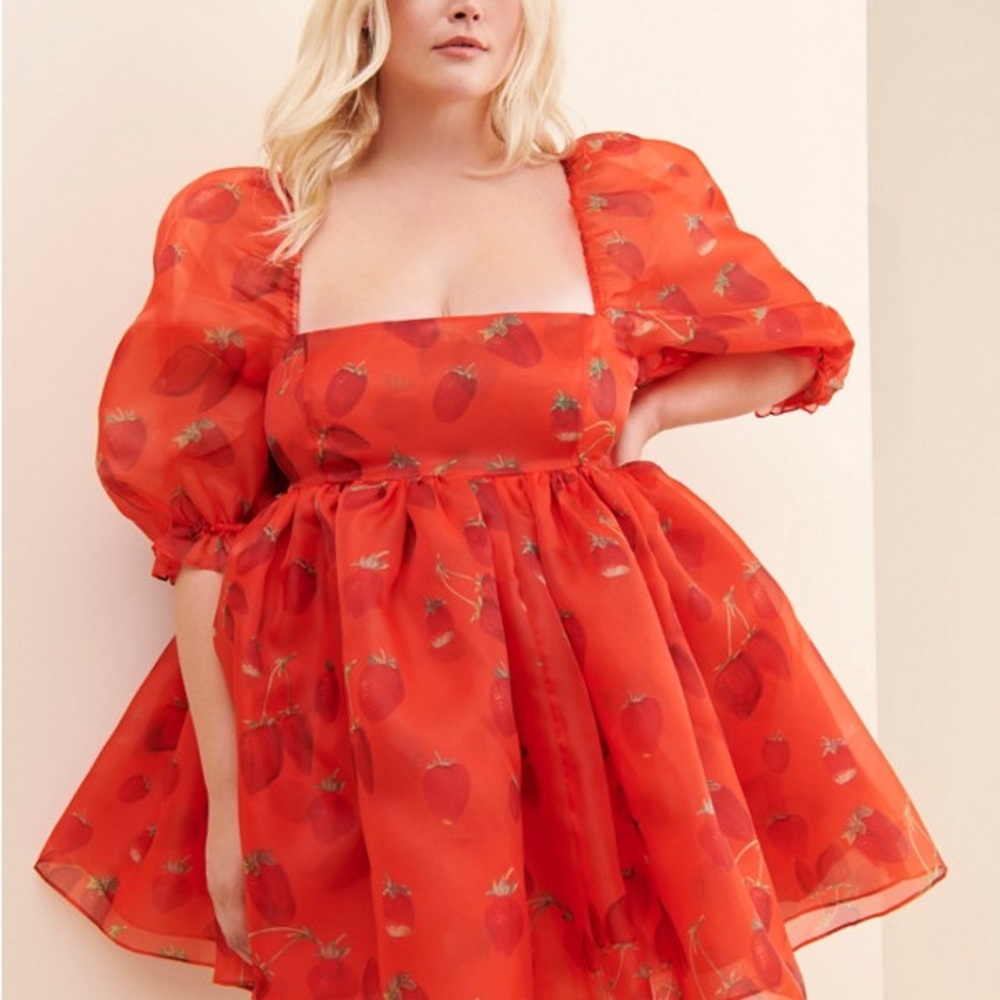 Strawberry Puff Dress
